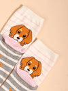 5 paia di calze in cotone con fantasie cani - traspiranti di qualità e anti-odore
